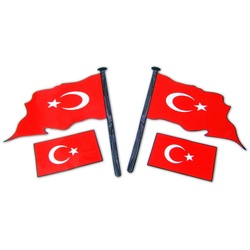 EDCO Aufkleber AUFKLEBER Set Türkei Fahne Flagge Sticker Autoaufkleber Folie Dekor Auto (Türkei Flagge), (4tlg)