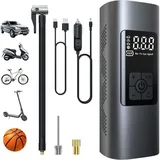 Kabelloser Luftkompressor Mit 6000-mah-akku, 150 Psi, Intelligentem Lcd-display Für Fahrrad, Motorrad Und Auto