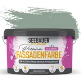 SEEBAUER diy Silikonharz-Fassadenfarbe Grün 5L für Außen (No. 763 Nordic Wood) Selbstreinigende Fassadenfarbe mit Lotuseffekt - Geeignet für Putz, Mauerwerk und Beton