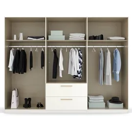 Rauch Skandi by Quadra Spin Schlafzimmerschrank", weiß 6-TRG., inkl. 3 Kleiderstangen, 3 Einlegeböden, 2 Schubkästen, BxHxT 271x210x54 cm