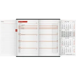Rido Taschenkalender TM12 8,7x15,3cm 1 Monat/2 Seiten Kunststoff schwarz 2026