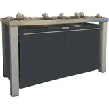 Mülltonnenverkleidung Typ-SW, 3x 120l, Türfarbe Anthrazit - Grau
