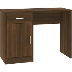 vidaXL Schreibtisch mit Stauraum Braun Eichen-Optik 100x40x73 cm