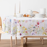 Bnejvif Ovale Tischdecke, Blumendruck, ovale Tischdecke, Frühling Sommer Ovale Tischdecke, wasserdicht, knitterfrei, langlebiger Stoff, Blumenmuster, ovale Tischdecke für ovale Tische, 152 x 250 cm