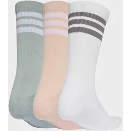 adidas 3-Streifen Dämpfende Sportswear Crew Socken 3er Pack Blush Pink/Weiß/Wonder Sage 40-42