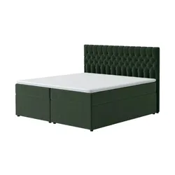 Boxbett mit Bettkasten Belek , grün , Maße (cm): B: 200 H: 125