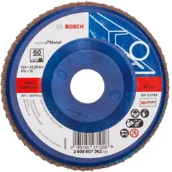 Bosch Fächerschleifscheibe X551, Expert for Metal, gerade, 115 x 22,23 mm, 60, Kunst.