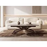 WFL GROUP Couchtisch Axen Ausziehbarer Höhenverstellbarer Couchtisch mit X-Metallgestell (MADE IN EU, 120 x 80 cm ausziehbar auf 160 cm, höhenverstellbar von 38 bis 75 cm), Multifunktional Rechteckiger Wohnzimmertisch mit Rollen beige