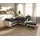DeLife Ecksofa Clovis Weiss Schwarz Hocker Armlehne Ottomane Rechts modular, Design Ecksofas, Couch Loft, Modulsofa, modular