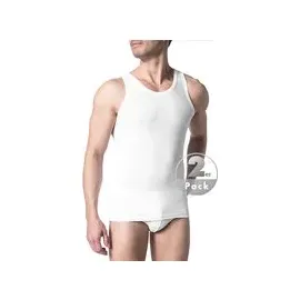 SCHIESSER Unterhemd 2er-Pack Authentic Undershirts Weiß Baumwolle XX-Large Herren Tanktops unifarben, weiß, NOS