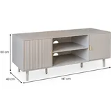 Idimex Zelda Lowboard 150 cm Kaschmir/Hellgrau MDF/Metall