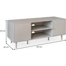Idimex Zelda Lowboard 150 cm Kaschmir/Hellgrau MDF/Metall