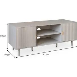 Idimex Zelda Lowboard 150 cm Kaschmir/Hellgrau MDF/Metall