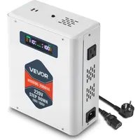 Vevor Spannungswandler Abwärts, 2000 VA, Hochleistungs-Konverter, 220 V auf 110 V Leistungstransformator, mit 2 US-Steckdosen, USB-Ausgang, LCD-Display, Temperaturschutz, für 110-V-Geräte