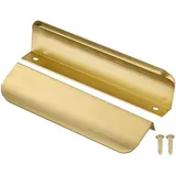 Ndjiloik 10 Stück Versteckter Türgriff Schrankgriffe Möbelgriffe Aluminiumlegierung für Kleiderschrank Tür Schubladen,Golden,Gesamtlänge 300MM