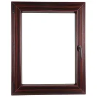 ALUCON Fenster 500x700 mm – Kunststofffenster 50x70 cm – Flügelfenster Innen Mahagoni/Außen Mahagoni – DIN Links
