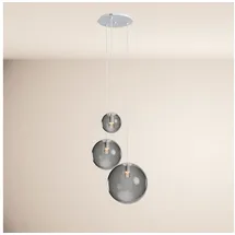 s.luce Orb 3-flg. 60 cm rund weiß Glas, Metall