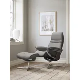 Stressless Stressless® »Sunrise«, (Set, Relaxsessel mit Hocker), mit Hocker, mit Cross Base, Größe S, M & L, Holzakzent Wenge grau