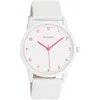 Quarzuhr OOZOO, weiß (weiß, pink), Armbanduhren, Damen, Armbanduhr, Damenuhr, Lederarmband