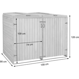 MCW Mülltonnenverkleidung H74 126 x 158 x 98 cm grau