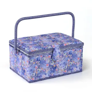 NOTIONSLAND Nähkörbe für Zuhause, Groß Nähbox zur Aufbewahrung und Organisation, Nähkorb mit Zubehör, Geschenk für Weihnachten, Erntedank, Muttertag (violett-blau)