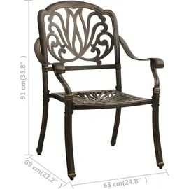 vidaXL Aluminiumguss Set 3-tlg. bronze