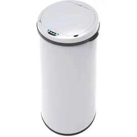 Svita Sensor-Mülleimer 50L Stahl Mülleimer mit Sensor Elektrischer Abfalleimer Küche Automatikmülleimer mit Sensor Weiß