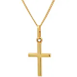 HOPLO Kreuzanhänger Gold Anhänger Kreuz 333-8 Karat Gold mit vergoldeter Silberkette 42 cm, Made in Germany 42 cm Damengröße