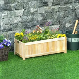 Outsunny Hochbeet 70 x 30 x 25 cm Natur