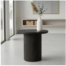 levandeo Beistelltisch Schwarz Matt Ø40cm Metall Nachttisch Rund Leichter Ablagetisch Sofatisch Deko Moderne Wohndeko
