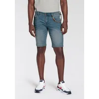 bruno banani Jeansshorts, (Set, 2 tlg., mit Band), bequemer Sitz, gerade Beinform, mit praktischen Taschen, blau