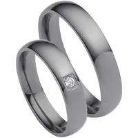 Firetti Trauring Schmuck Geschenk Tantal Hochzeit Ehering "LIEBE", Made in Germany - wahlweise mit oder ohne Brillant grau 55