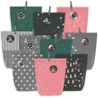 Luxuskollektion befüllbarer Adventskalender 24 Weihnachtstüten mit Zahlensticker Rosa