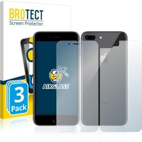 BROTECT AirGlass Panzerglasfolie (3 Stück, iPhone 8+), Smartphone Schutzfolie, Transparent