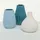 Boltze Vase Wilma 3er, hellblau Türkis, Weiß