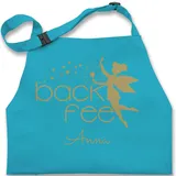 Kinderschürze Schürze Kinder Jungen Mädchen - Backschürze - Back Fee I Backfee I Geschenk Backen I Hobbybäckerin - 2-6 Jahre - Türkis - bäckerschürze kinderbackschürzen gift baking bäcker - 2-6 Jahre
