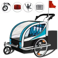 Samax 360° drehbarer 2in1 Jogger Silver Frame blau/silber