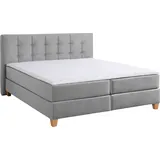 Home Affaire Boxspringbett »Moulay«, inkl. Topper, in Überlänge 220 cm, 3 Härtegrade, auch in H4 grau