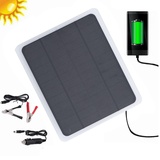 Solar Autobatterie Ladegerät 20W 12V, Solarpanel Solar Ladegerät für Auto-Batterien, Solarmodul Solarladegerät Solar Panel Notstromversorgung Mit Krokodilklemmen Adapter Für Auto Mobiltelefone