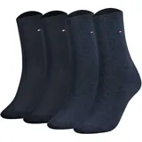 Tommy Hilfiger Damen Socken, 4er Pack - Sock Casual, ECOM, Kurzsocken, uni Blau 39-42