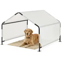 [en.casa] Valevali Hundezelt 122x122x90 cm Schwarz/Weiß