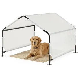 [en.casa] Valevali Hundezelt 122x122x90 cm Schwarz/Weiß