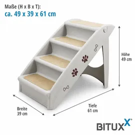 ANIMEL Hundetreppe 4-stufig Schwarz