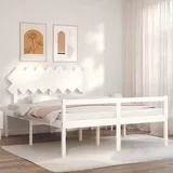 Seniorenbett Mit Kopfteil 160x200 Cm Weiß Massivholz