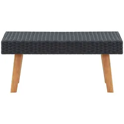 vidaXL Garten-Couchtisch Poly Rattan Schwarz