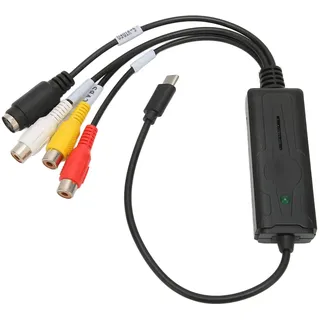 Video Grabber USB C Capture Card, Unterstützt NTSC PAL und ADC, S Video und CVBS auf USB Typ C 2.0 Video Capture Device für 10/7/2000 XP Vista, für OS X
