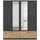 Rauch Kleiderschrank, Schrank Garderobe Wäscheschrank BARI mit Spiegel, 2 Schubladen, für Stauraum, Farbe Graumetallic, Schwarz/Eiche Artisan, Holz, Griffe grau metallic, 181x210x54cm