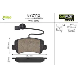 Bremsbelagsatz Scheibenbremse VALEO 872112 für Renault Master III