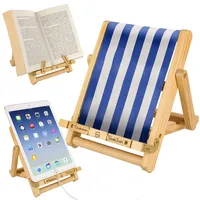 Bookchair Medium Buchständer Blau/Weiß gestreift