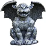Gartenfigur Wasserspeier, Hofdekoration, Skulptur, 12 x 12 x 17 cm, Lachen, kleines Monster